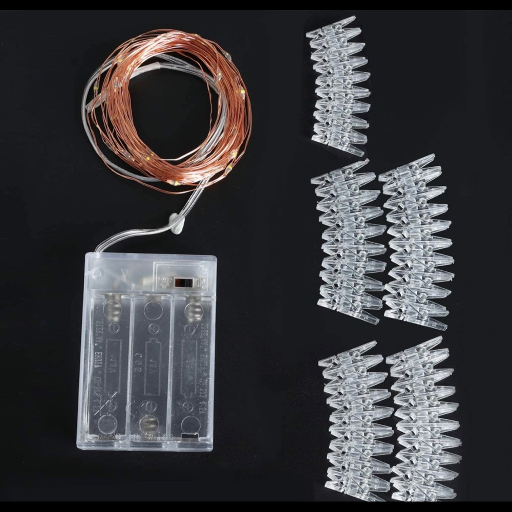 50 photo clip with little light strings